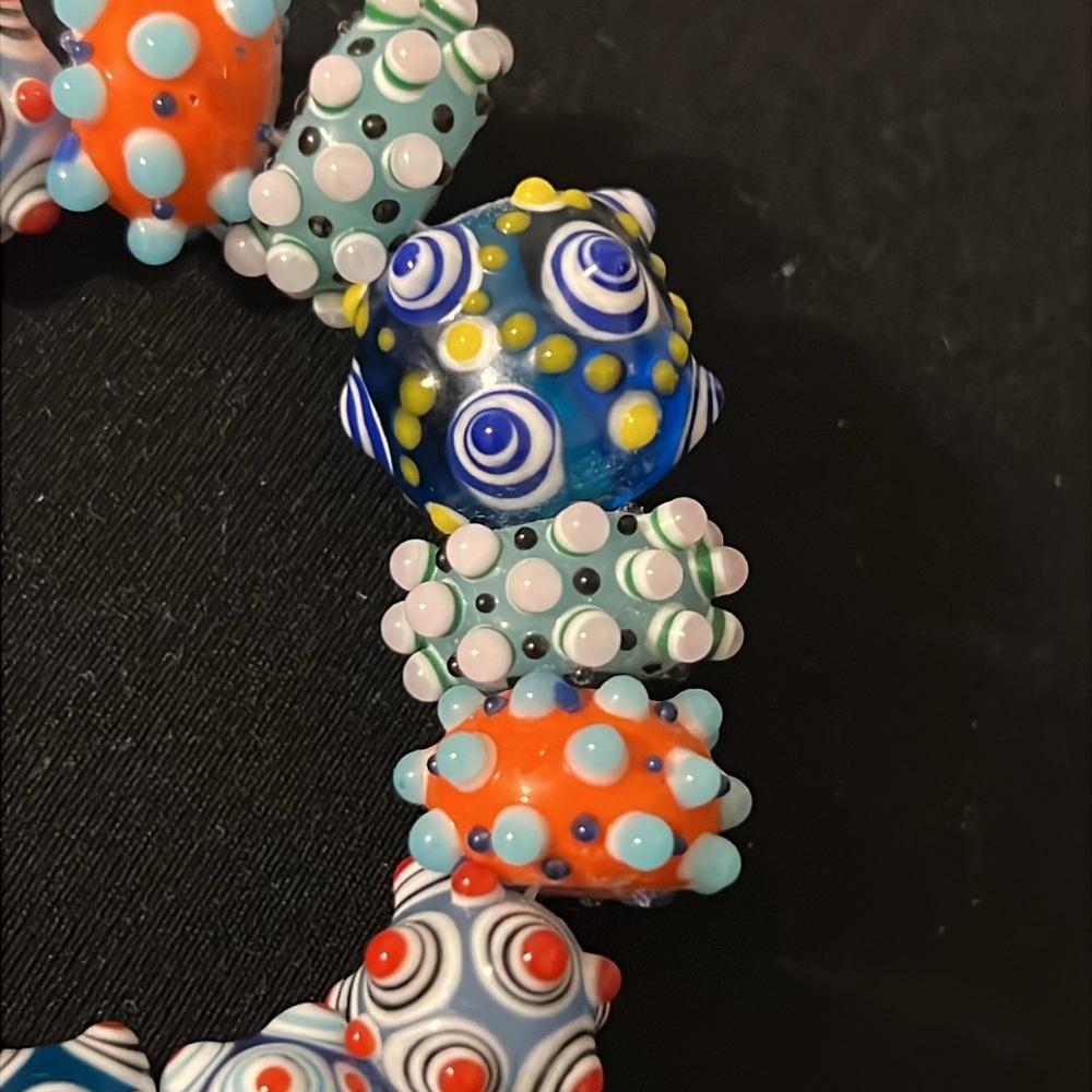 Beautiful Glass Lamp work Beads Bracelet 💕UNIQUE!💕 - Picture 7 of 8